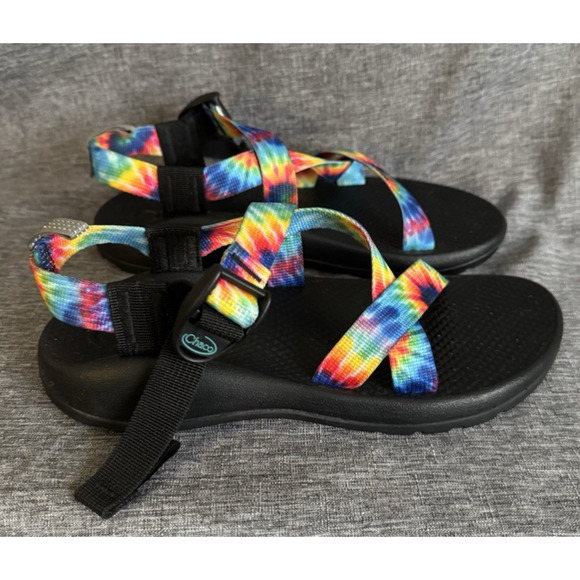 Chaco Z1 Ecotread Sandals Tie Dye Rainbow Multicolor JCH199812 Kids Youth Size 5 - Picture 4 of 8